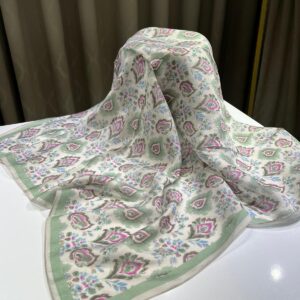 Çıtır Vintage Desen Eşarp (Mint Yeşili)