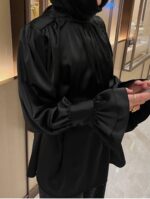 Pamuk saten volanlı gömlek 1