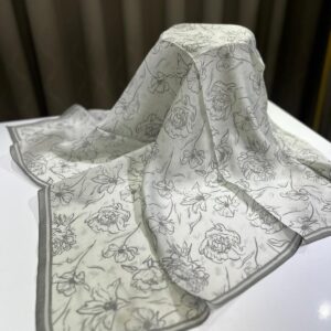 Çizgi Desen Eşarp (Açık Gri)