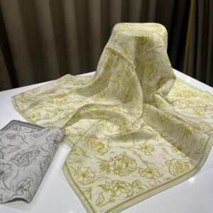 Çizgi Desen Eşarp (Yağ Yeşili)