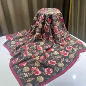 Lilyum Desen Eşarp (Bordo)