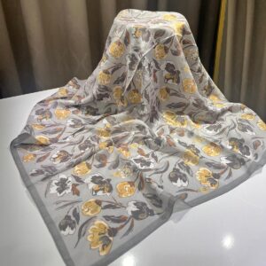 Lilyum Desen Eşarp (Gri)