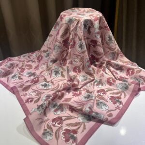 Lilyum Desen Eşarp (Gül Kurusu Tonları)