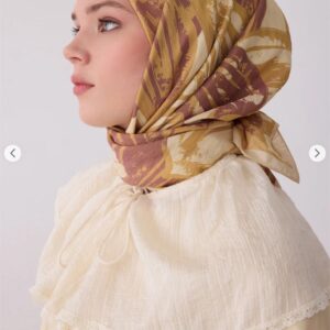 Rozy Desen Eşarp (Sarı Kahve)