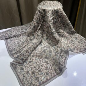 Fırça Desen Eşarp (Bordo Bej)