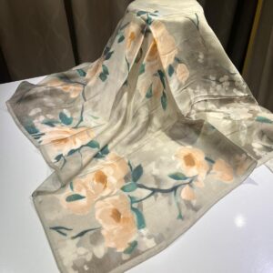 Gül Desen Eşarp (Bej)