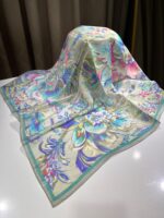 rozy desen eşarp mint yeşili