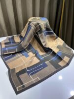geometrik desen eşarp acı kahve