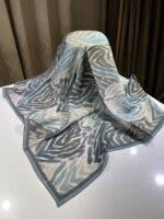 zebra desen eşarp buz mavisi
