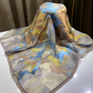 Suluboya Desen Eşarp (Vizon)