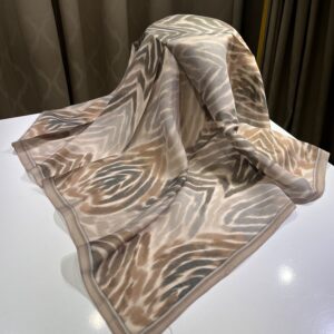 Zebra Desen Eşarp (Sütlü Kahve)