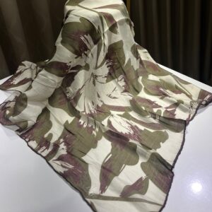 Yaprak Desen Eşarp (Haki Kahve)