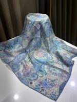 etro desen eşarp mavi