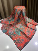 etro desen eşarp mint yeşili kırmızı
