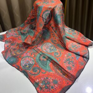 Etro Desen Eşarp (Mint Yeşili Kırmızı)