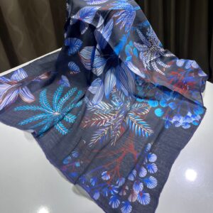 Sarmaşık Desen Eşarp (Lacivert)