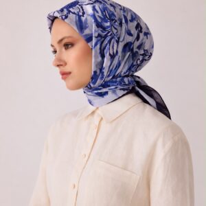Sanda Desen Eşarp (Lacivert)