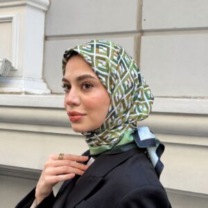 Olive Çift Taraflı Twill Eşarp