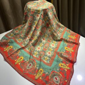 Etnik Desen Eşarp (Kiremit Mint)
