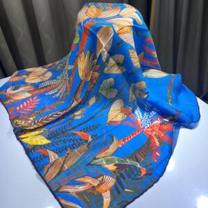 Sarmaşık Desen Eşarp (Saks Mavisi)